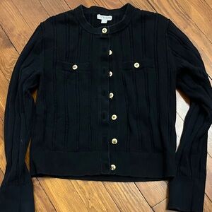 Black Girl’s Sweater with Gold Buttons